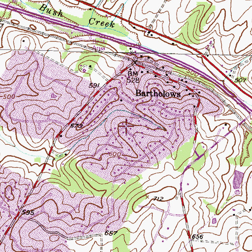 Topographic Map of Linganore View, MD