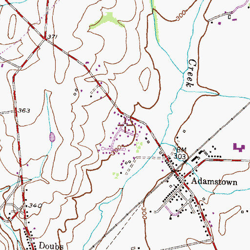Topographic Map of Manor Village, MD