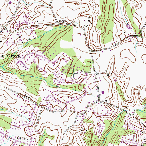 Topographic Map of Meadowbrook, MD