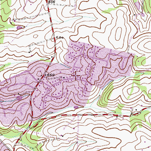 Topographic Map of Molesworth Hills, MD