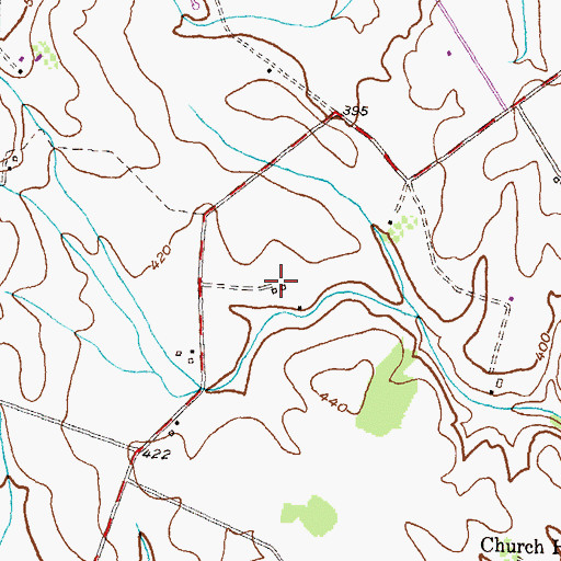 Topographic Map of Mulberry Tree Acres, MD