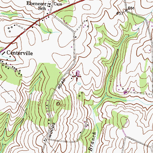 Topographic Map of Oakridge, MD