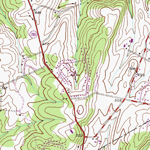 Topographic Map of Old Orchard Estates, MD