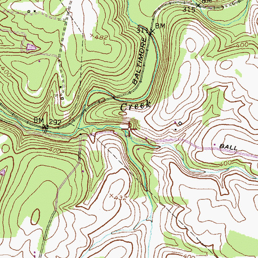 Topographic Map of Peter Pan Run, MD