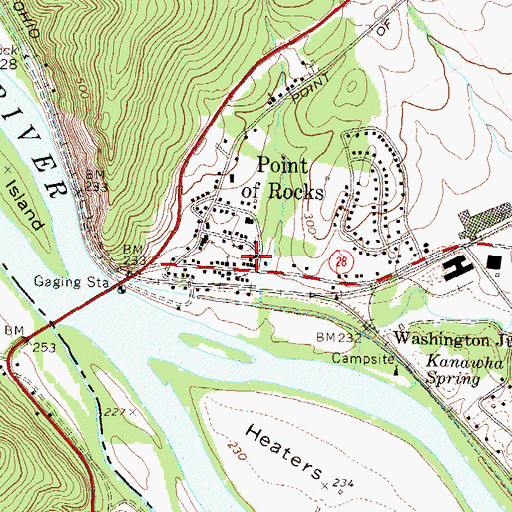 Topographic Map of Point of Rocks Assembly of God Church, MD