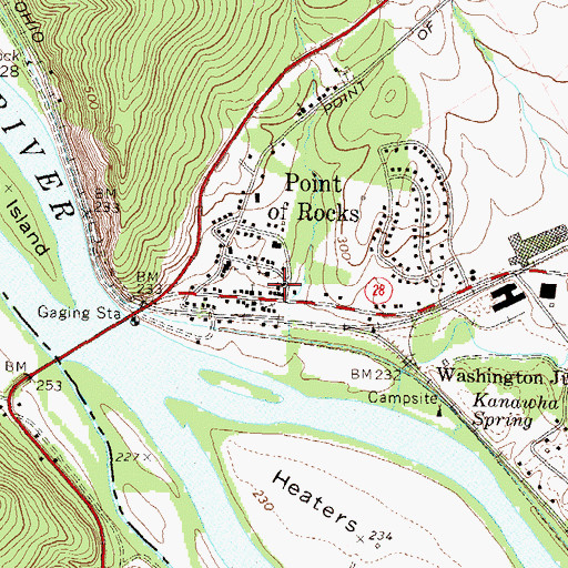 Topographic Map of Point of Rocks Assembly of God Church, MD