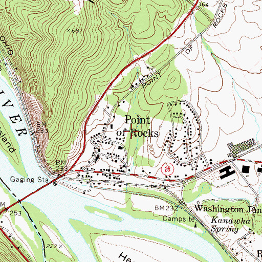 Topographic Map of Point of Rocks Community Park, MD