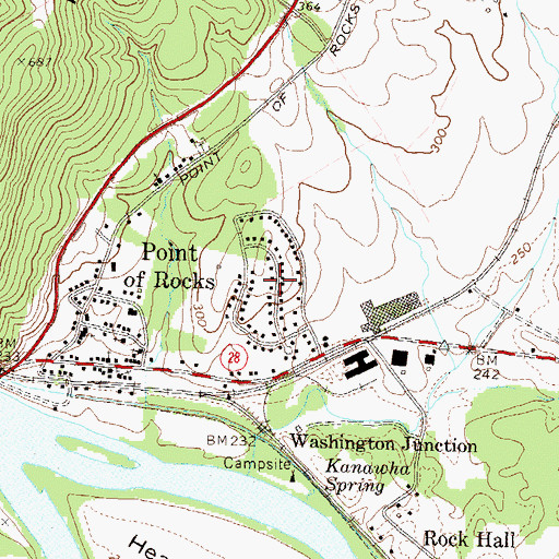 Topographic Map of Point of Rocks Estates, MD