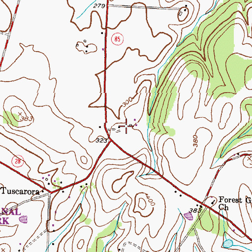 Topographic Map of Potomac Farms, MD