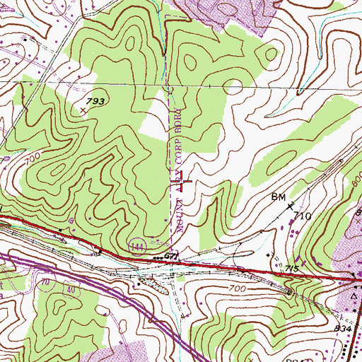Topographic Map of Poulsen Heights, MD