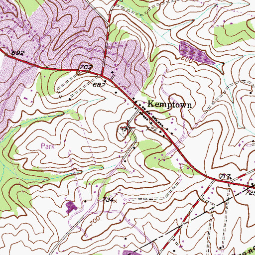 Topographic Map of Providence United Methodist Church, MD