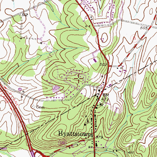 Topographic Map of Rangers Woods, MD
