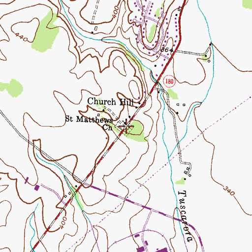 Topographic Map of Saint Matthews Cemetery, MD