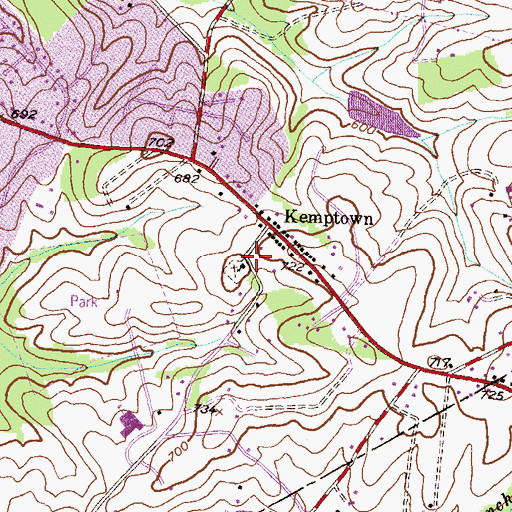 Topographic Map of Smith Village, MD