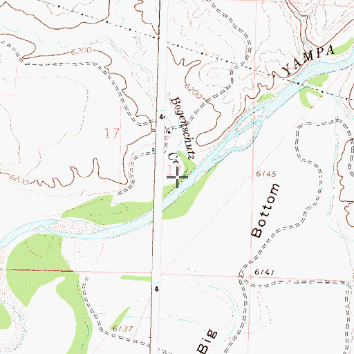 Topographic Map of Bogenschutz Creek, CO