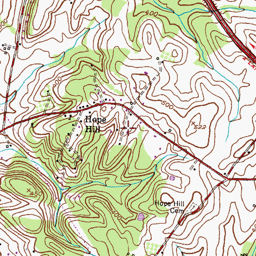 Topographic Map of South Covell, MD