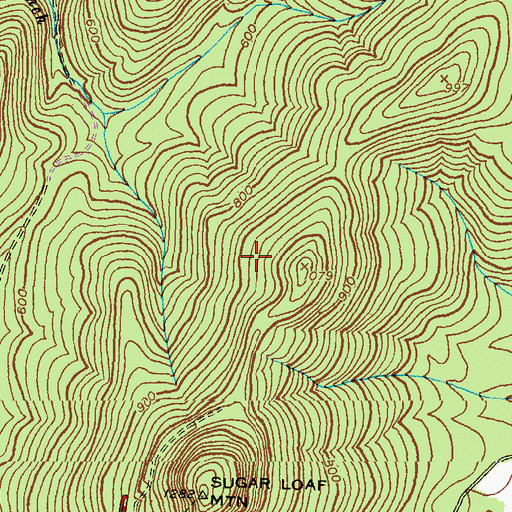 Topographic Map of Sugarloaf Mountain Natural Area, MD