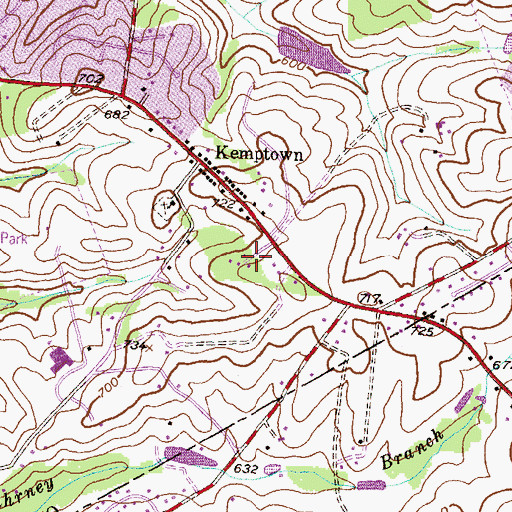 Topographic Map of Sundown Manor, MD