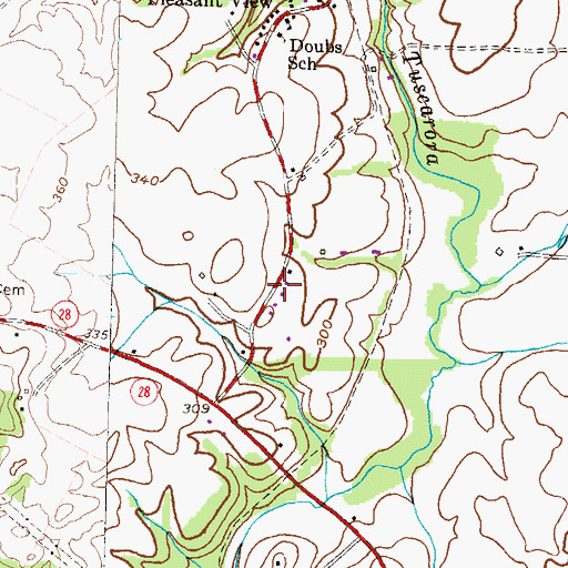 Topographic Map of Titus Estates, MD