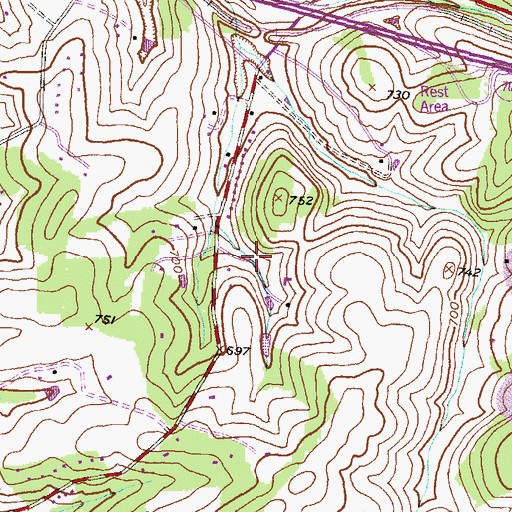 Topographic Map of Treasure Mountain, MD