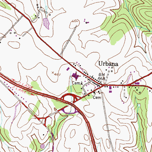 Topographic Map of Urbana Elementary School, MD