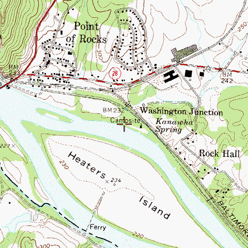 Topographic Map of Washington Run, MD