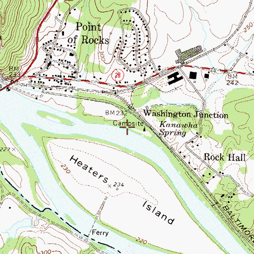 Topographic Map of Washington Run, MD