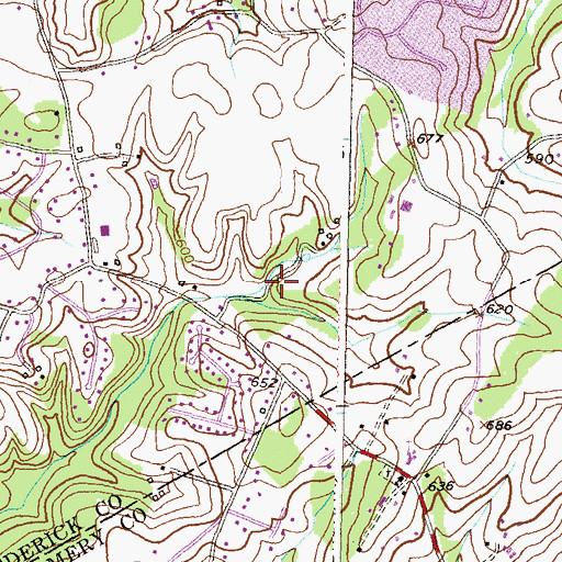 Topographic Map of Watkins Wilderness, MD