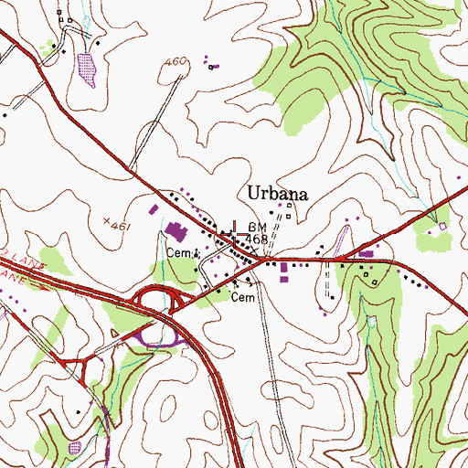 Topographic Map of Wesley Chapel United Methodist Church, MD