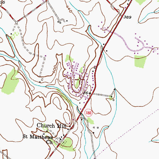 Topographic Map of Windsor Estates, MD