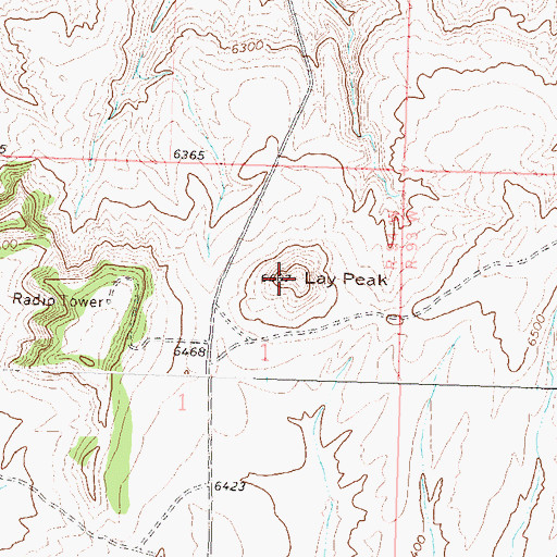 Topographic Map of Lay Peak, CO