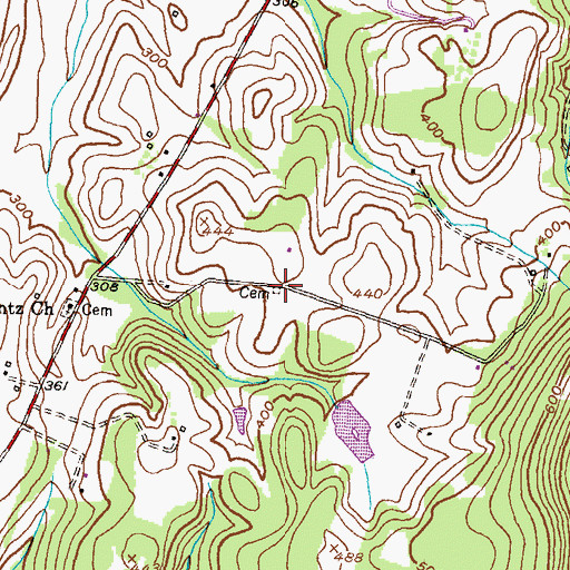 Topographic Map of Yingling Cemetery, MD