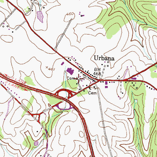Topographic Map of Zion Cemetery, MD