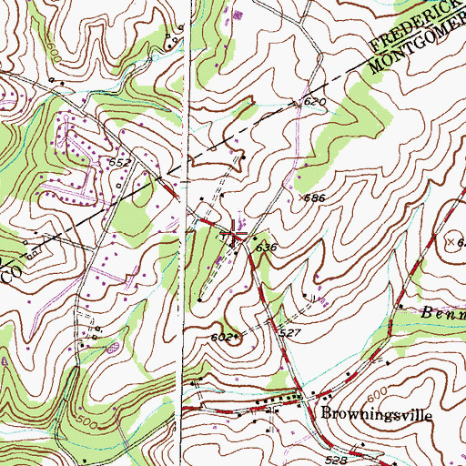 Topographic Map of Bethesda United Methodist Cemetery, MD