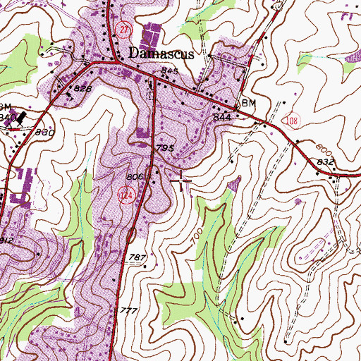 Topographic Map of Damascus Terrace, MD