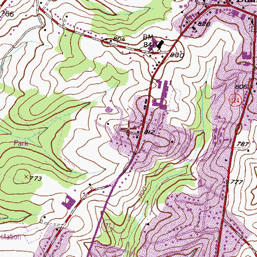 Topographic Map of Damascus View, MD