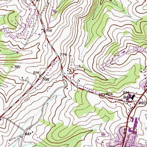 Topographic Map of Diamond View, MD