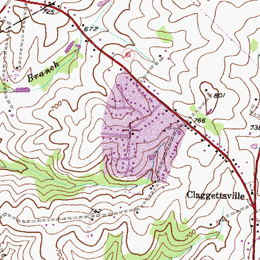 Topographic Map of Fox Ridge Estates, MD