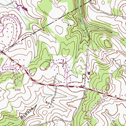 Topographic Map of Hickory Hill, MD