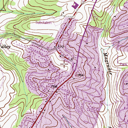 Topographic Map of John Haines Park, MD