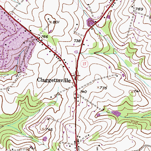 Topographic Map of Montgomery United Methodist Church, MD