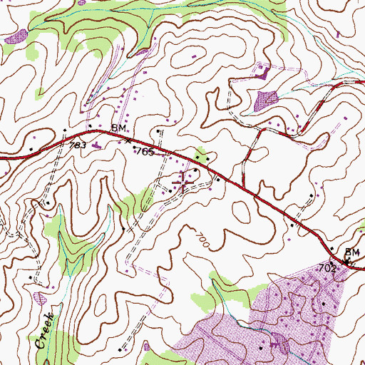 Topographic Map of Mount Lebanon, MD