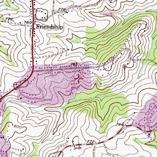 Topographic Map of Mount Radnor Heights, MD