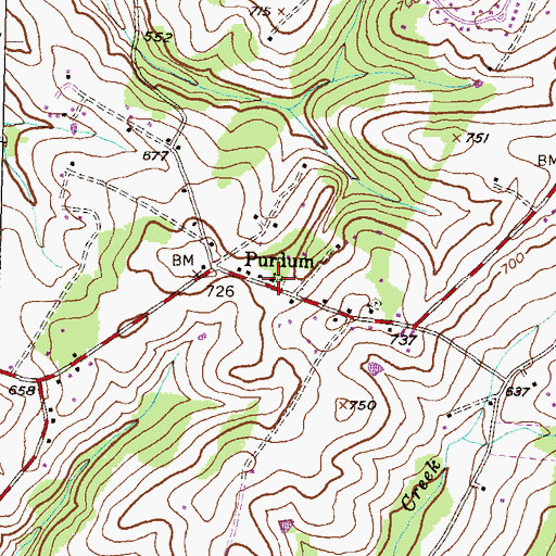 Topographic Map of Mountain View United Methodist Church, MD
