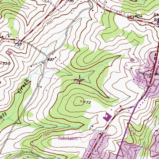 Topographic Map of Oak Ridge Conservation Park, MD