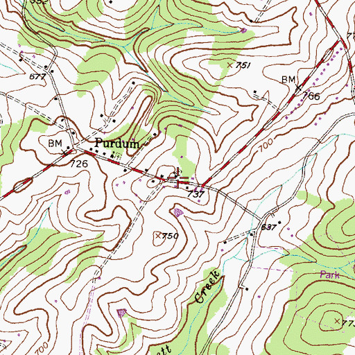 Topographic Map of Pleasant Grove Community Church, MD