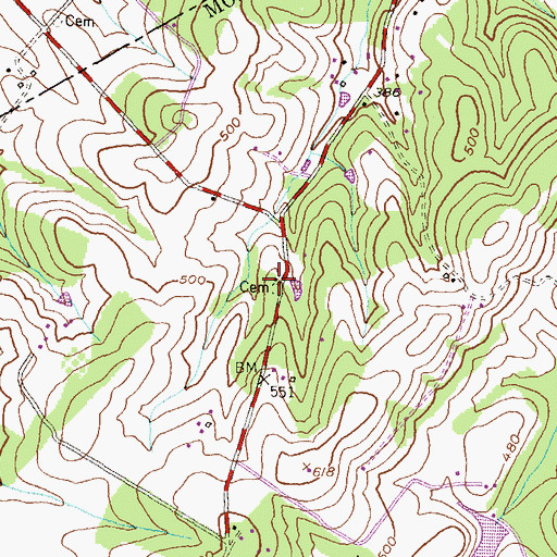 Topographic Map of Sugar Loaf Mountain Chapel, MD