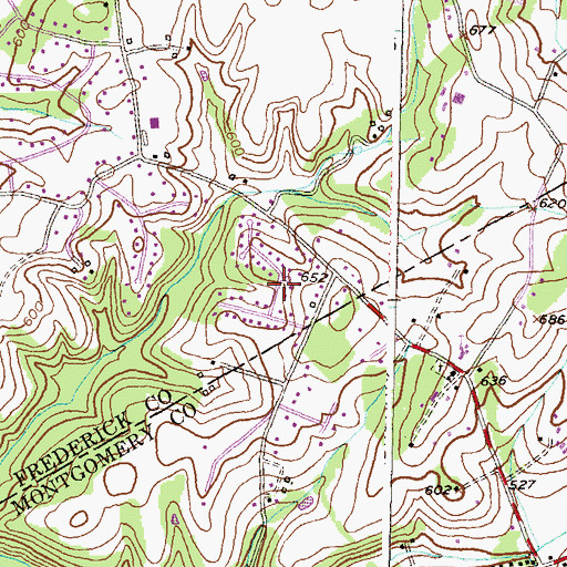 Topographic Map of Sunnybrook Farms, MD
