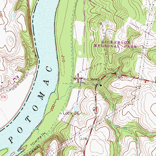 Topographic Map of Cherrington Picnic Area, MD