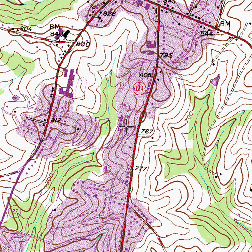 Topographic Map of Damascus Valley Park, MD